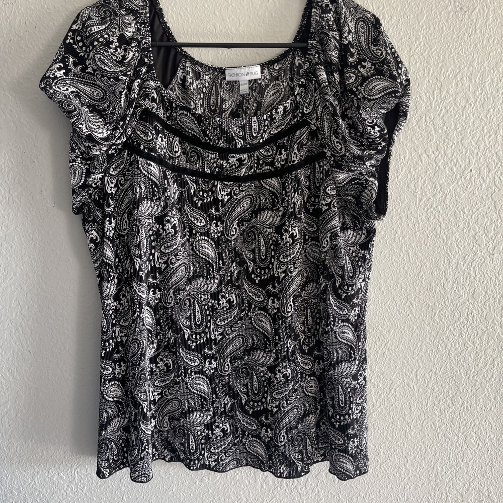 Fashion Bug Top Floral Paisley Crinkle Whimsical Bohemian Women's 18/20W Plus